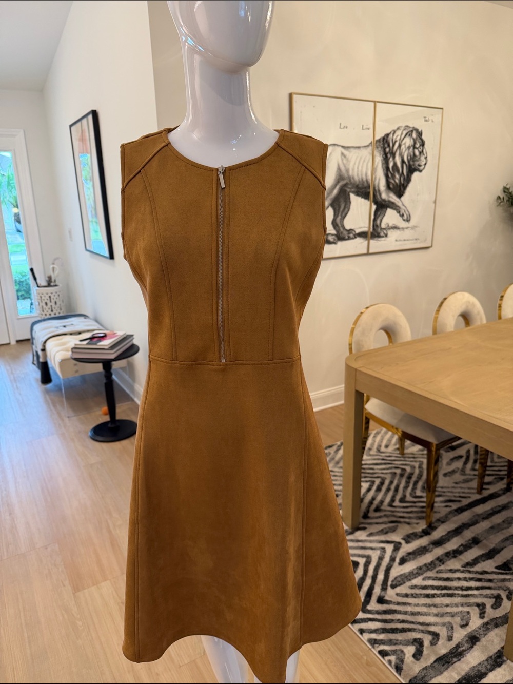 Everyday  Jones  Faux Suede  Camel Tank Dress